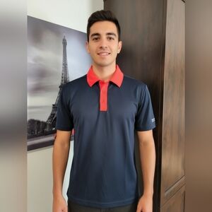 Roots Navy and Red Polo Shirt